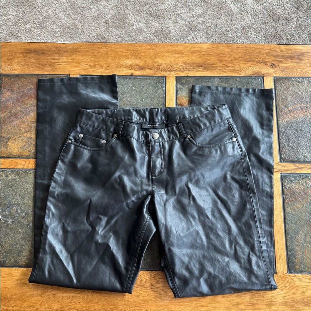 Women's Black Leather Jeans